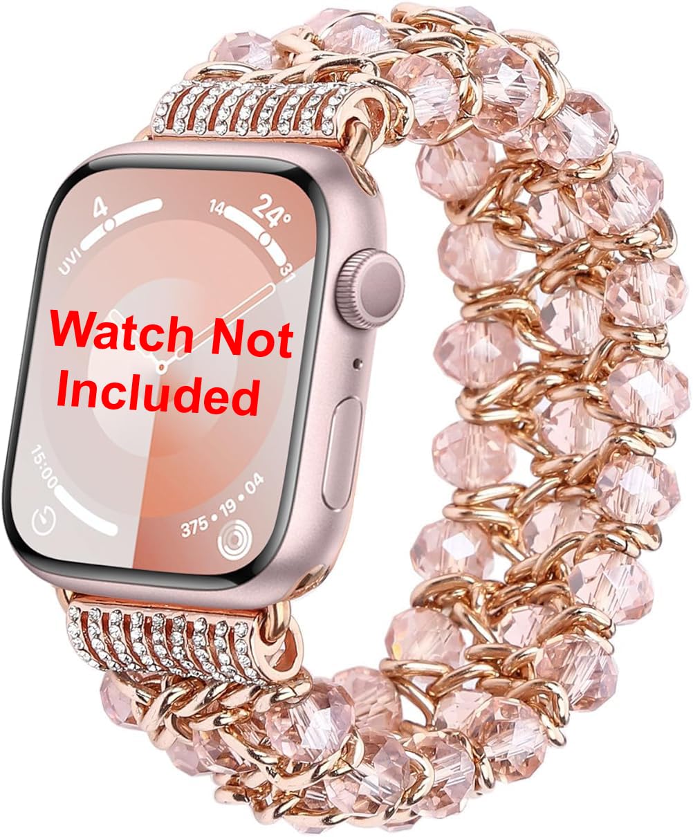 Zitel Band for Apple Watch 41mm 40mm 38mm Beaded Strap for Women Girls