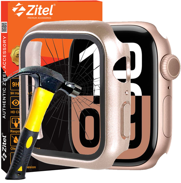 Zitel Case for Apple Watch Series 10 42mm Screen Protector Cover - Rose Gold