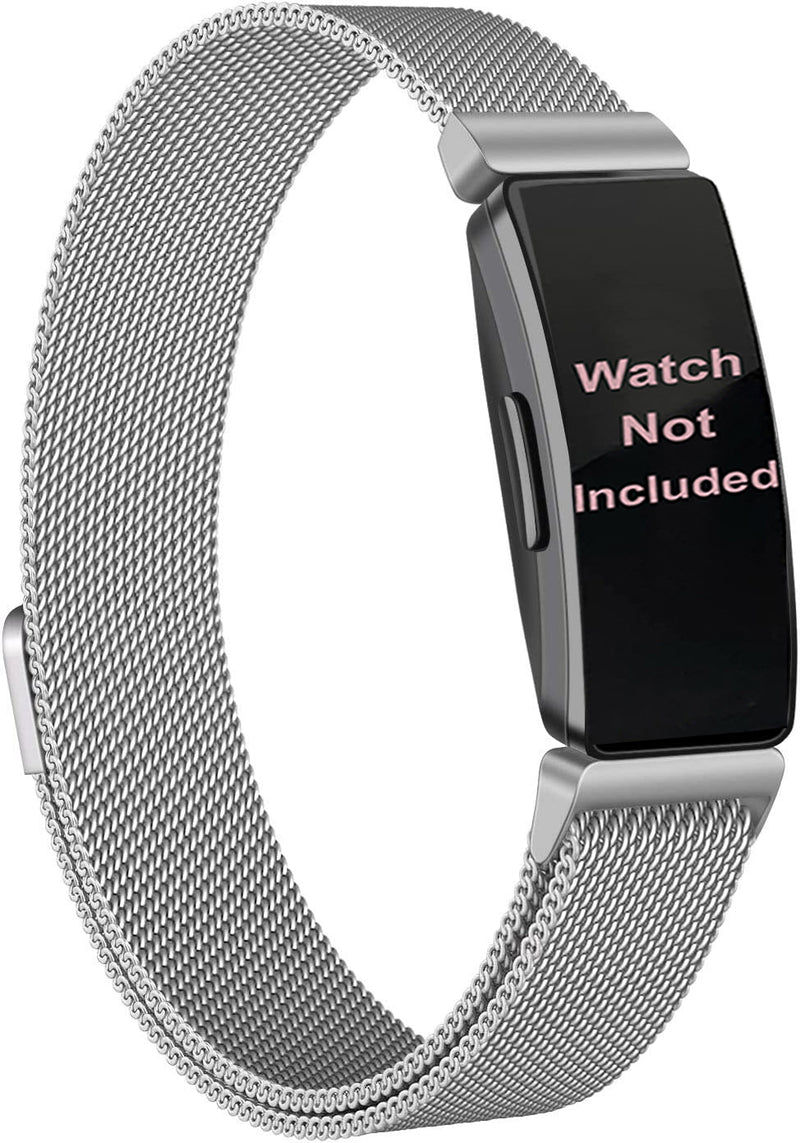 Zitel Band for Fitbit Inspire 2 / Inspire HR / Ace 2 Stainless Steel Straps - Silver