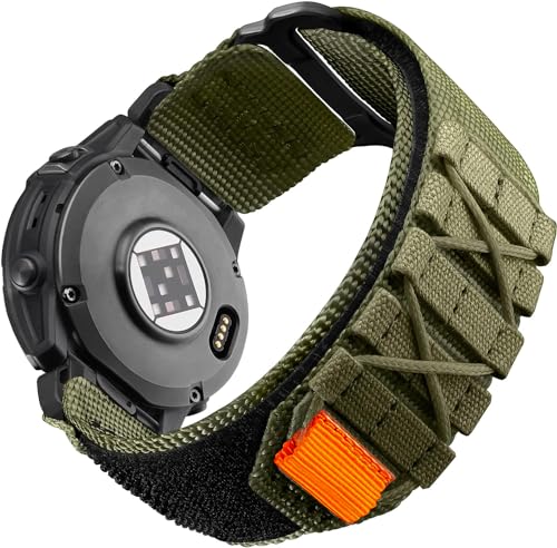 Zitel Band Compatible with Garmin Fenix 7X/7X Pro, Fenix 6X/6X Pro, Fenix 5X/5X Plus, Fenix 3/3 HR, Tactix 7, Enduro 2, Rugged 26mm Nylon Sport Strap