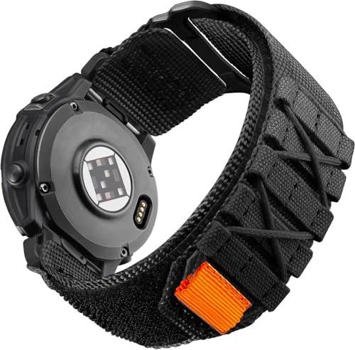 Zitel Band Compatible with Garmin Fenix 7X/7X Pro, Fenix 6X/6X Pro, Fenix 5X/5X Plus, Fenix 3/3 HR, Tactix 7, Enduro 2, Rugged 26mm Nylon Sport Strap