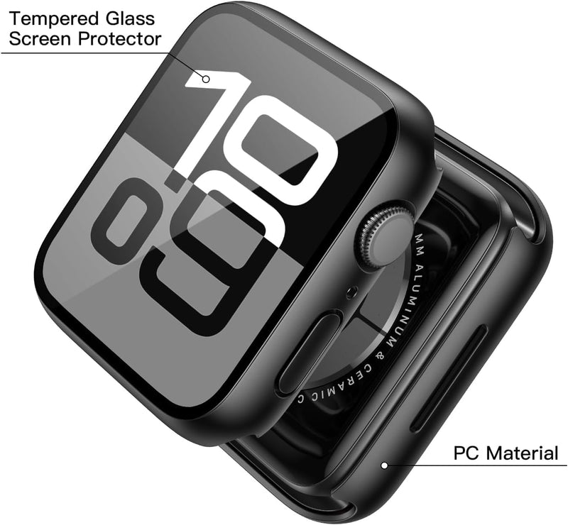 Zitel Case for Apple Watch Series 10 46mm Screen Protector Cover - Black