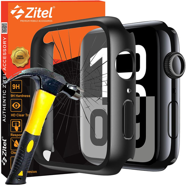 Zitel Case for Apple Watch Series 10 46mm Screen Protector Cover - Black