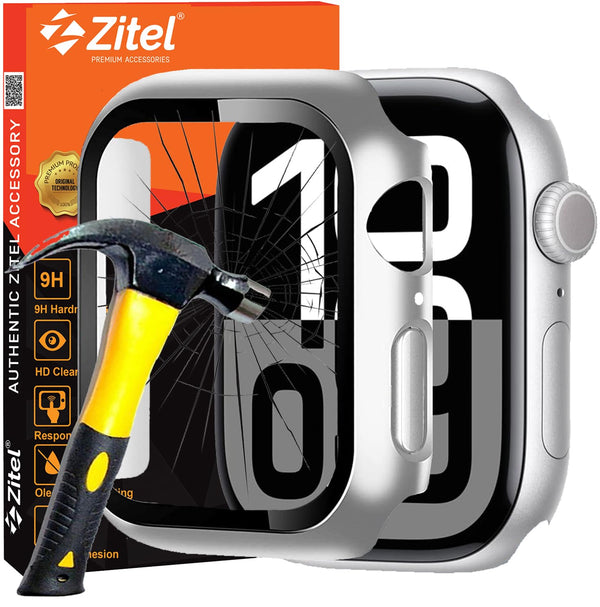 Zitel Case for Apple Watch Series 10 46mm Screen Protector Cover - Silver