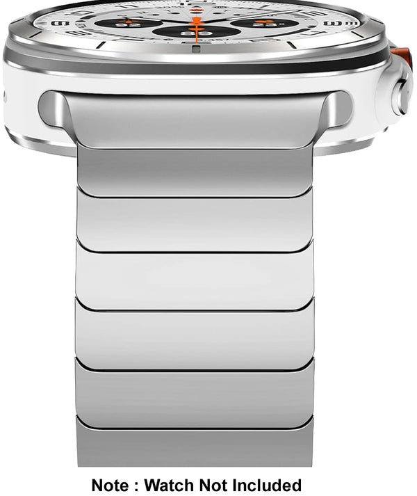 Zitel Stainless Steel No Gap Metal Band for Samsung Galaxy Watch Ultra 47mm - Silver