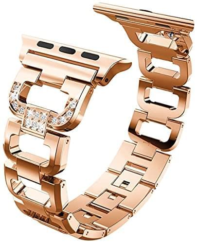 Zitel Band for Apple Watch Straps for Women Girls 46mm 45mm 44mm 49mm Series 10 9 8 7 6 5 4 3 2 1 SE - Rose Gold