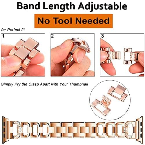 Zitel Band for Apple Watch Straps for Women Girls 46mm 45mm 44mm 49mm Series 10 9 8 7 6 5 4 3 2 1 SE - Rose Gold