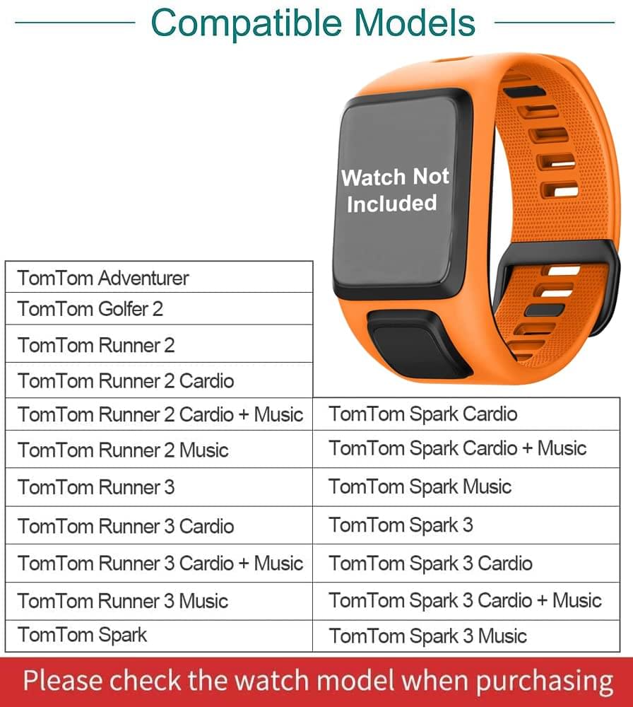 Zitel Band for Tomtom Straps for Runner 3 Spark 3 Runner 2 Spark Golfer 2 Adventurer Orange