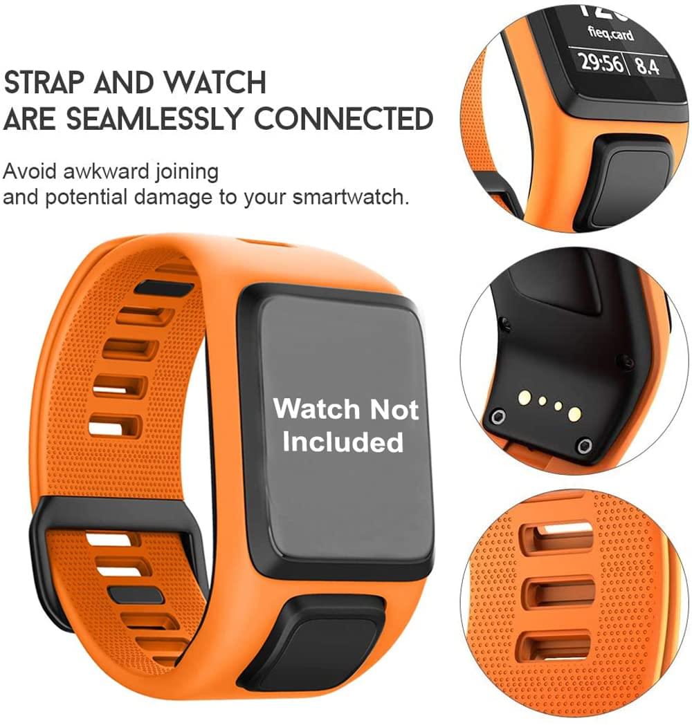 Zitel Band for Tomtom Straps for Runner 3 Spark 3 Runner 2 Spark Golfer 2 Adventurer Orange